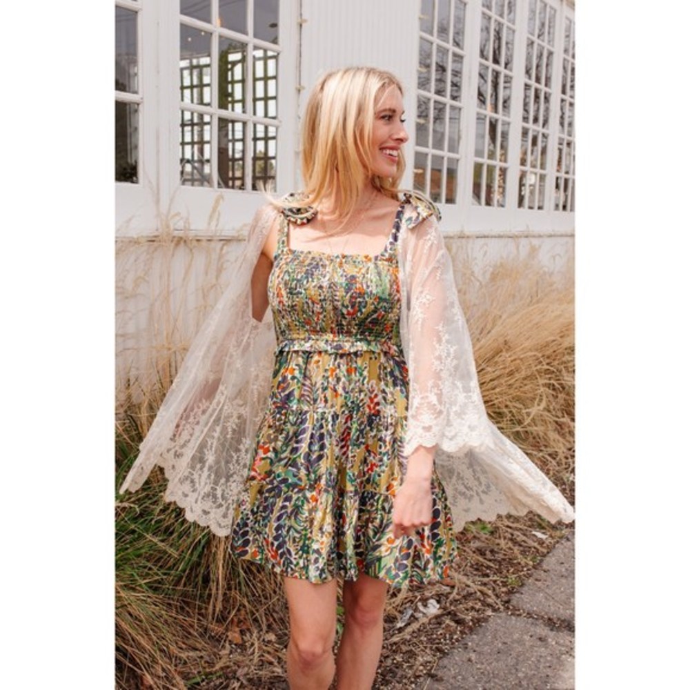 Dress, Call Again Dress, Boho Floral Smocked Ruffle Dress